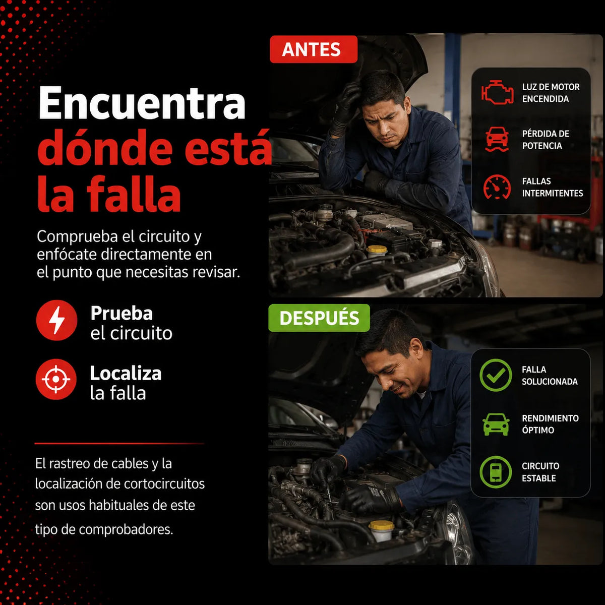TestCarPro™ Comprobador de circuitos automotrices