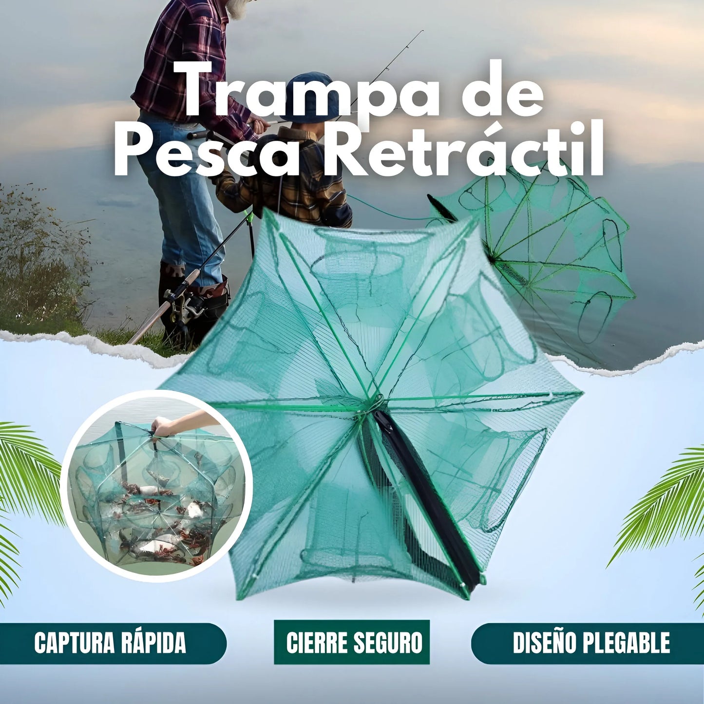 Trampa de Pesca Retráctil + REGALO incluido