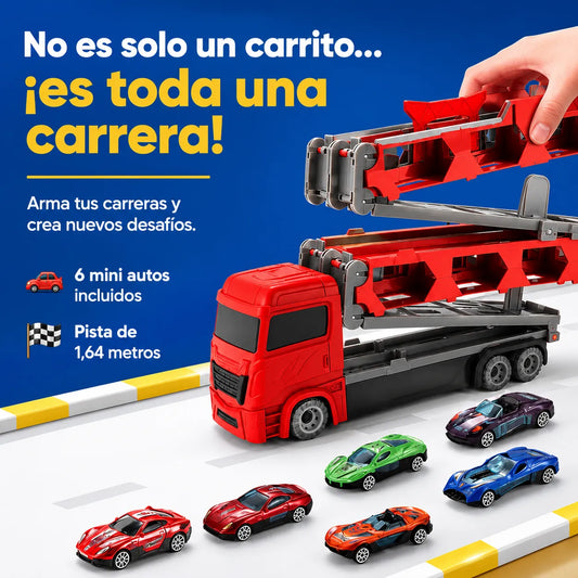 RaceTruck™ Camion de Carreras con Pista (incluye mini autos)🚒🏎️