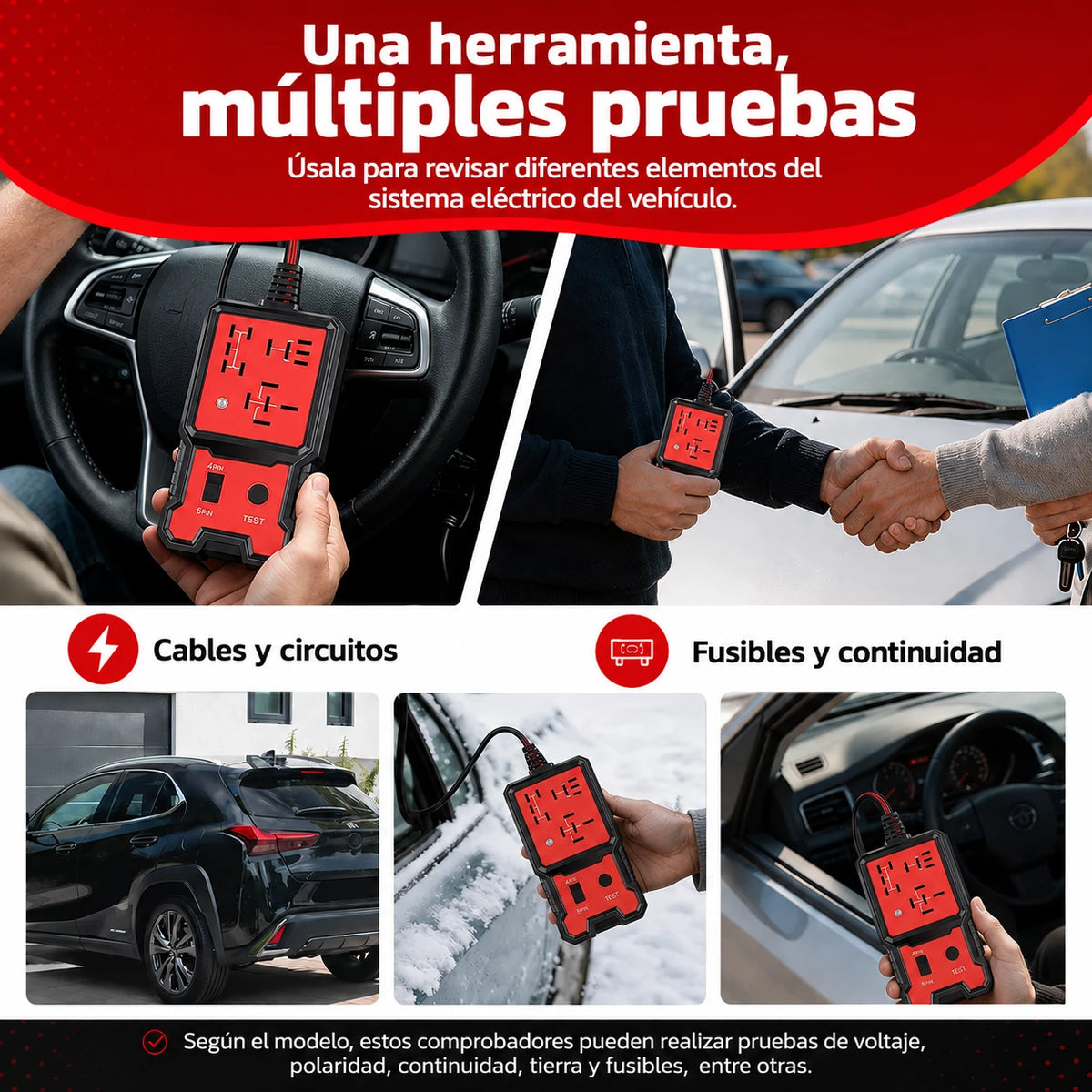 TestCarPro™ Comprobador de circuitos automotrices