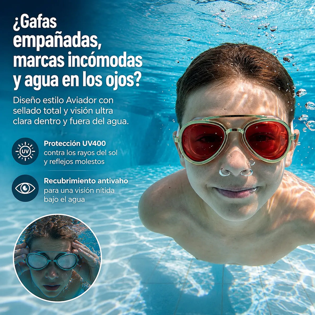 SwimAviator Pro™ Gafas de Natación Antiempañantes