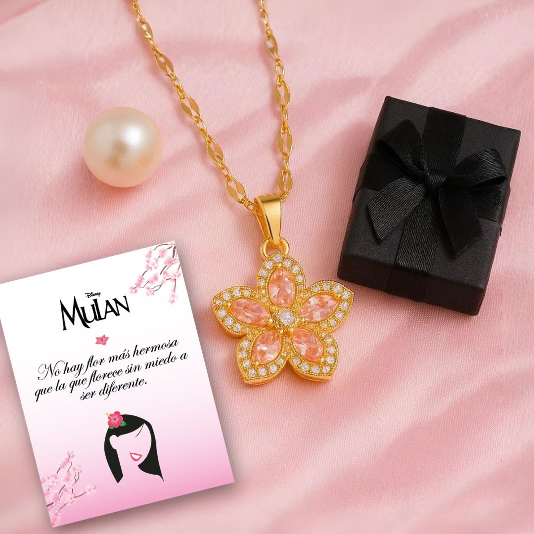 Collar Princesa Mulan + Tarjeta y Caja de Regalo