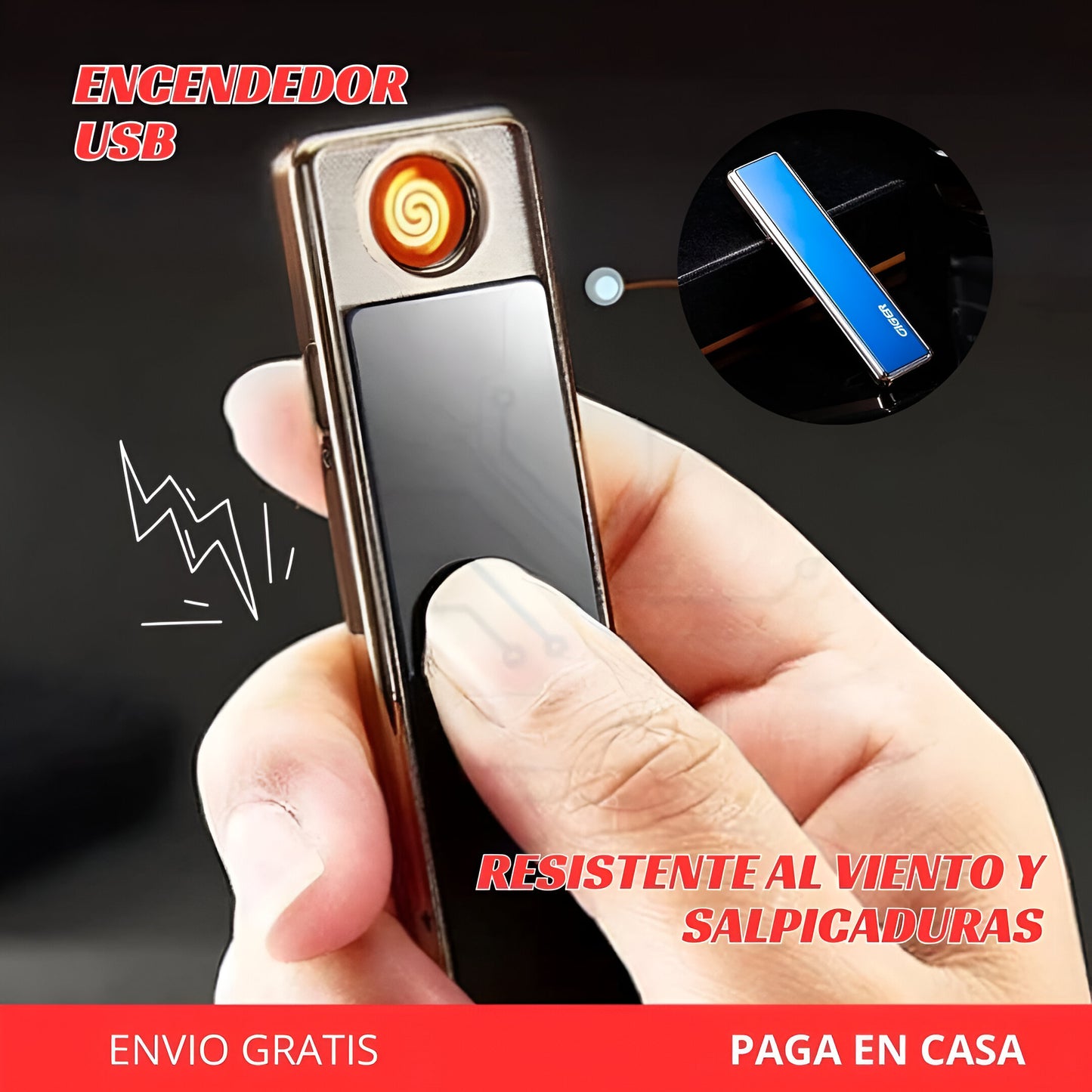 Luminara™ | Resistente al viento y salpicaduras Negro