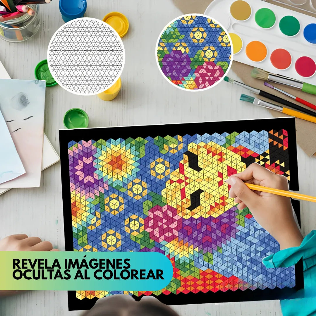 ColorQuest™ Set Creativo para Colorear (Libro + 12 Lápices)