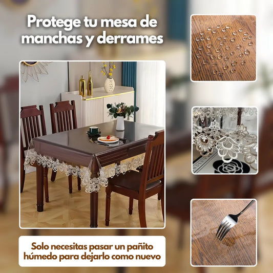 LuxeCover™ - Mantel Transparente Lavable