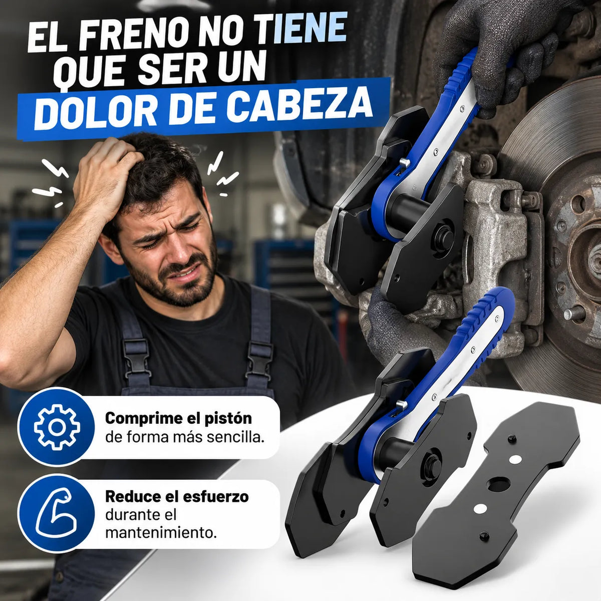🚗BrakePress Pro™ Prensa para Pistones de Freno 360°🛑