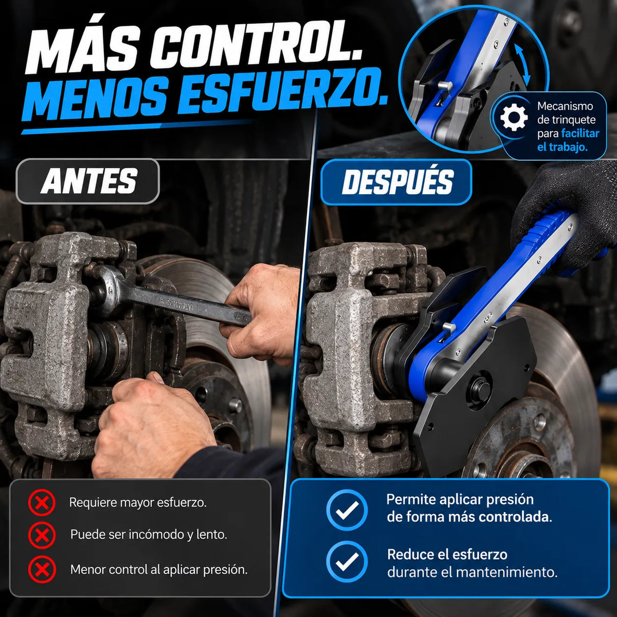 🚗BrakePress Pro™ Prensa para Pistones de Freno 360°🛑
