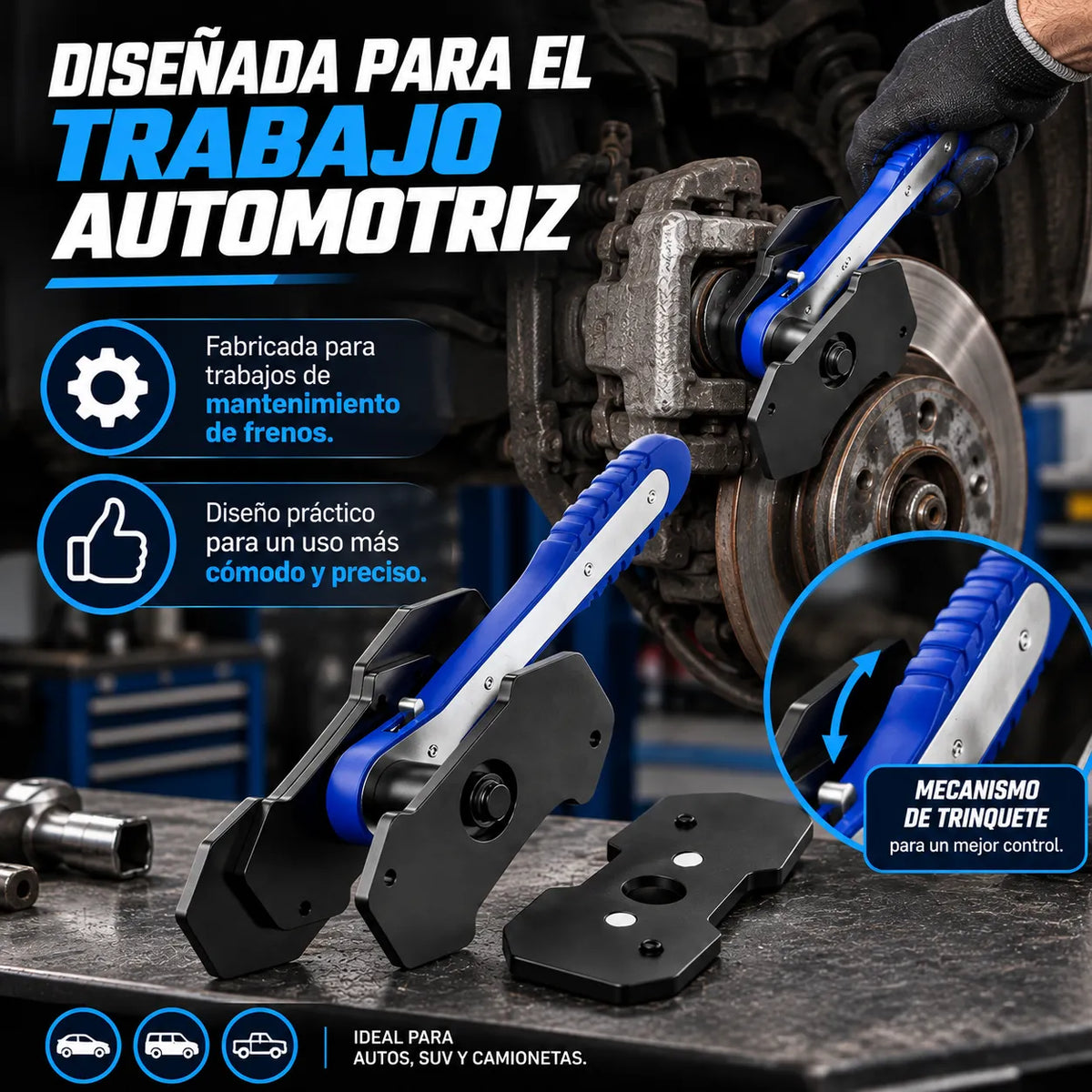 🚗BrakePress Pro™ Prensa para Pistones de Freno 360°🛑