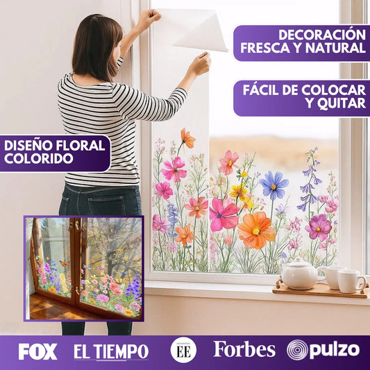 FloralView™ Pegatina Floral para Ventanas