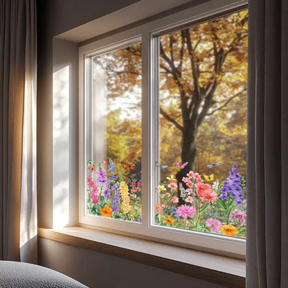 FloralView™ Pegatina Floral para Ventanas
