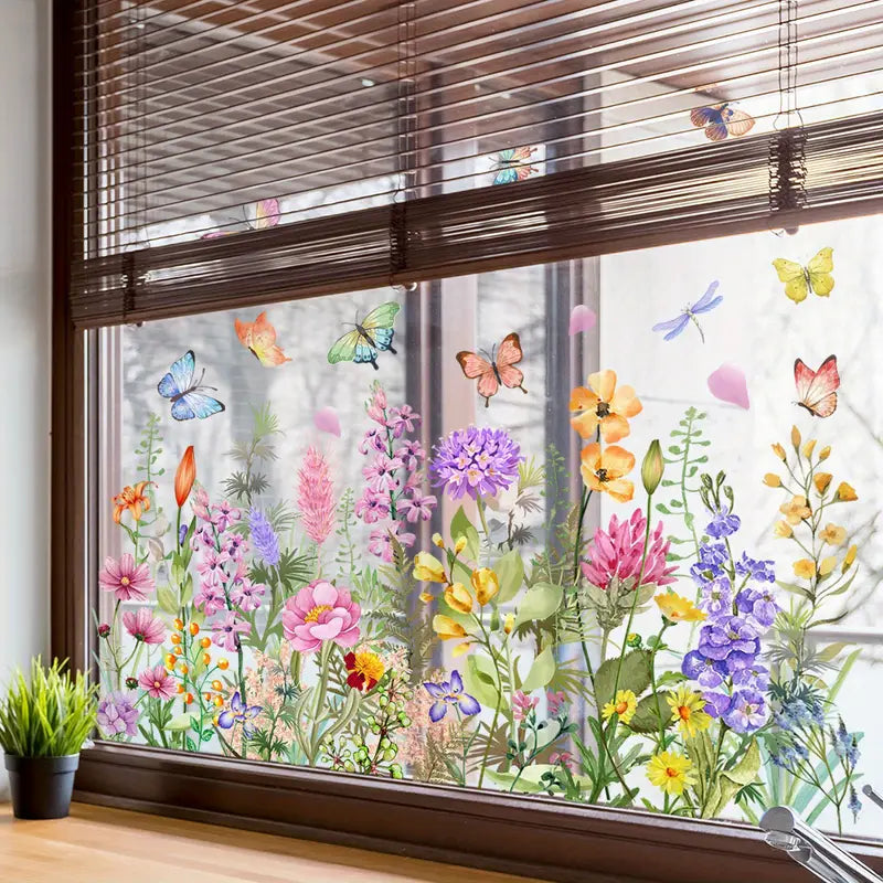 FloralView™ Pegatina Floral para Ventanas