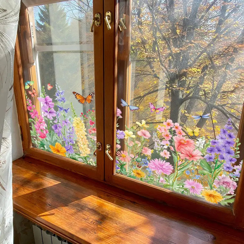 FloralView™ Pegatina Floral para Ventanas