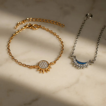 Stellar™ Pulsera Duo Sol Y Luna Par de Pulseras