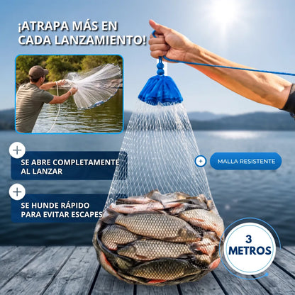 🎣 CastMaster Pro™ Red de Pesca Atarraya (3 m) 🐟✨