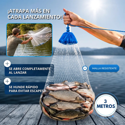 🎣 CastMaster Pro™ Red de Pesca Atarraya (3 m) 🐟✨
