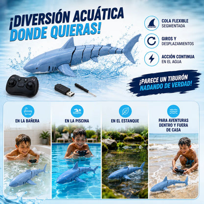 SeaBuddy™ Tiburón con Control Remoto y Nado Realista 🌊✨