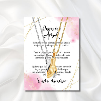 Par Collares Manos de amor