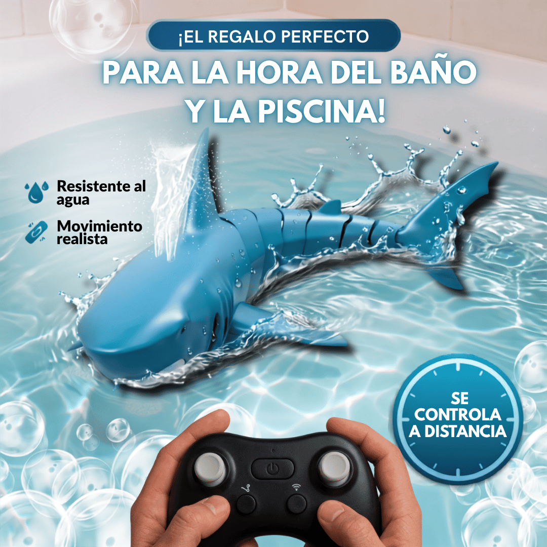 SeaBuddy™ Tiburón con Control Remoto y Nado Realista 🌊✨